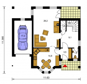Imagen duplicada | Plano de planta de la planta baja - COMFORT 134